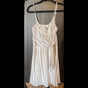 White and black strip dress